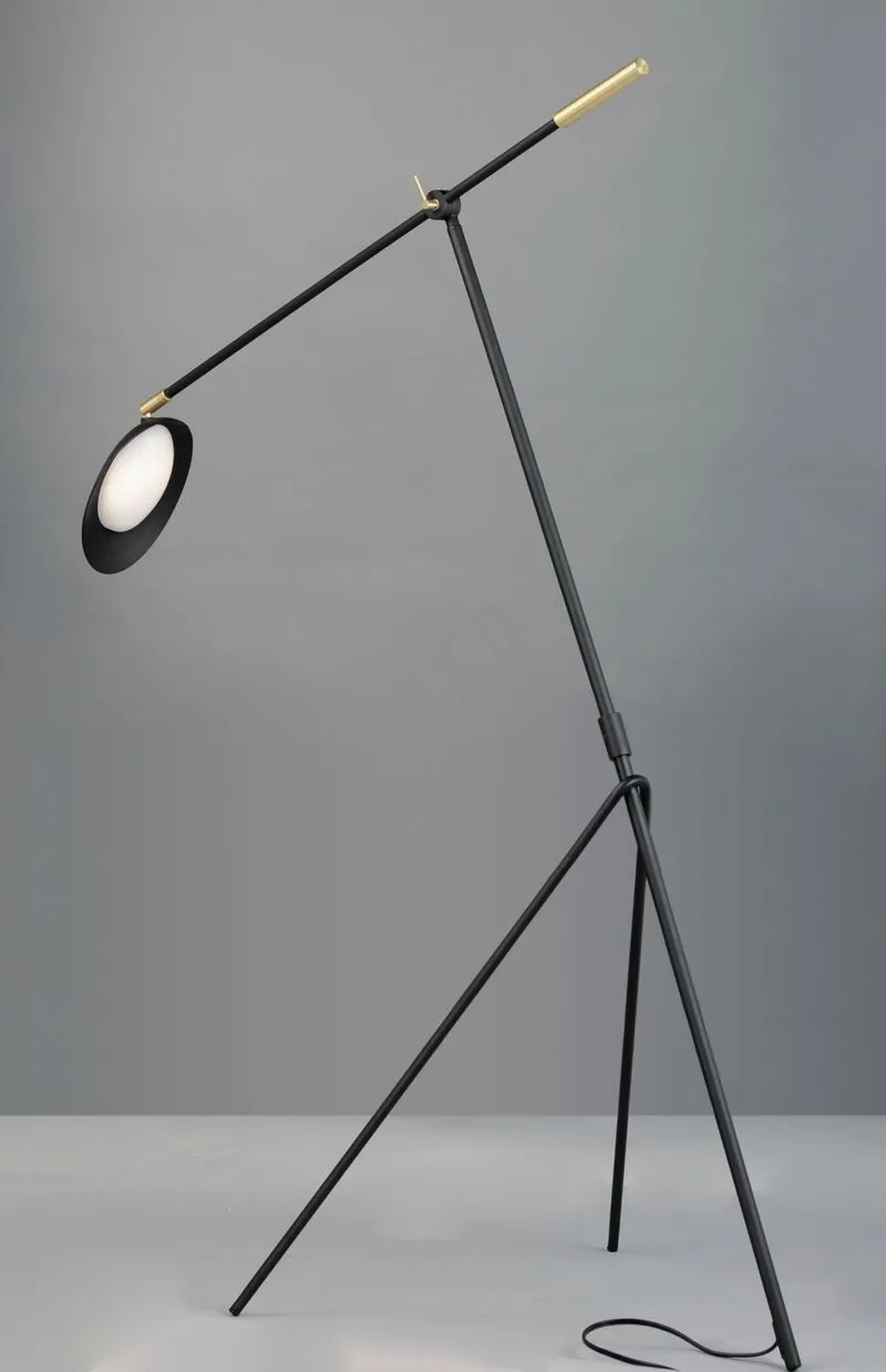 Scan 60.5" Floor Lamp in Black and Satin Brass