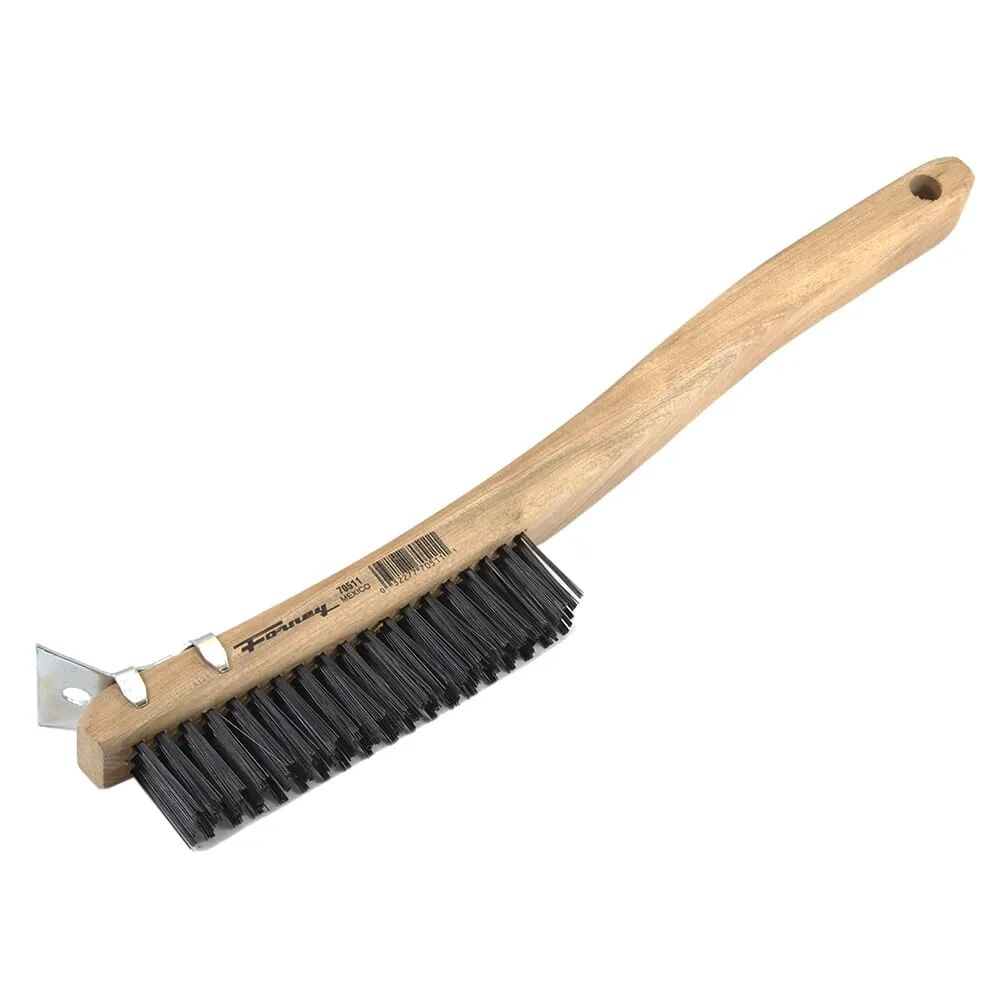 Shoe Handle Brush W/Scraper (4X16)