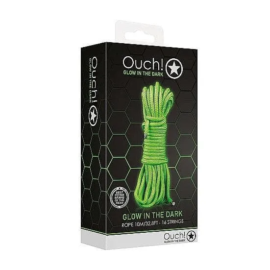 Shots Ouch! Glow in the Dark Rope 5 m/16 ft. Neon Green