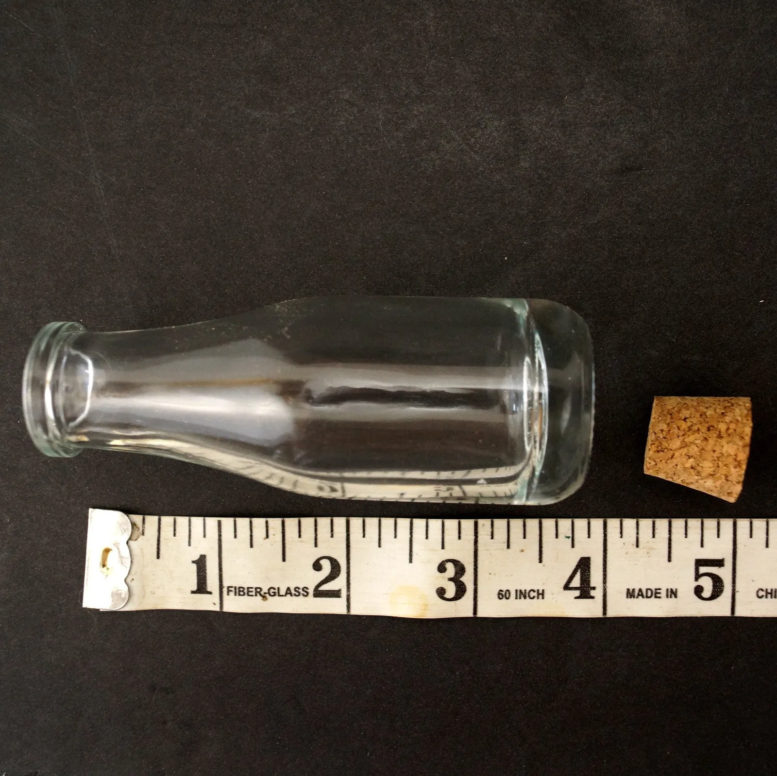 Small Glass Bottle with Cork (4" tall x 1.25" diameter), 40 ml capacity