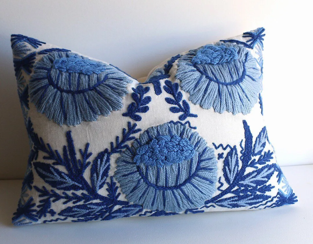 Swedish wool pillow cover / Schumacher pillow cover / Blue and White Pillow cover / Swedish Country Decor