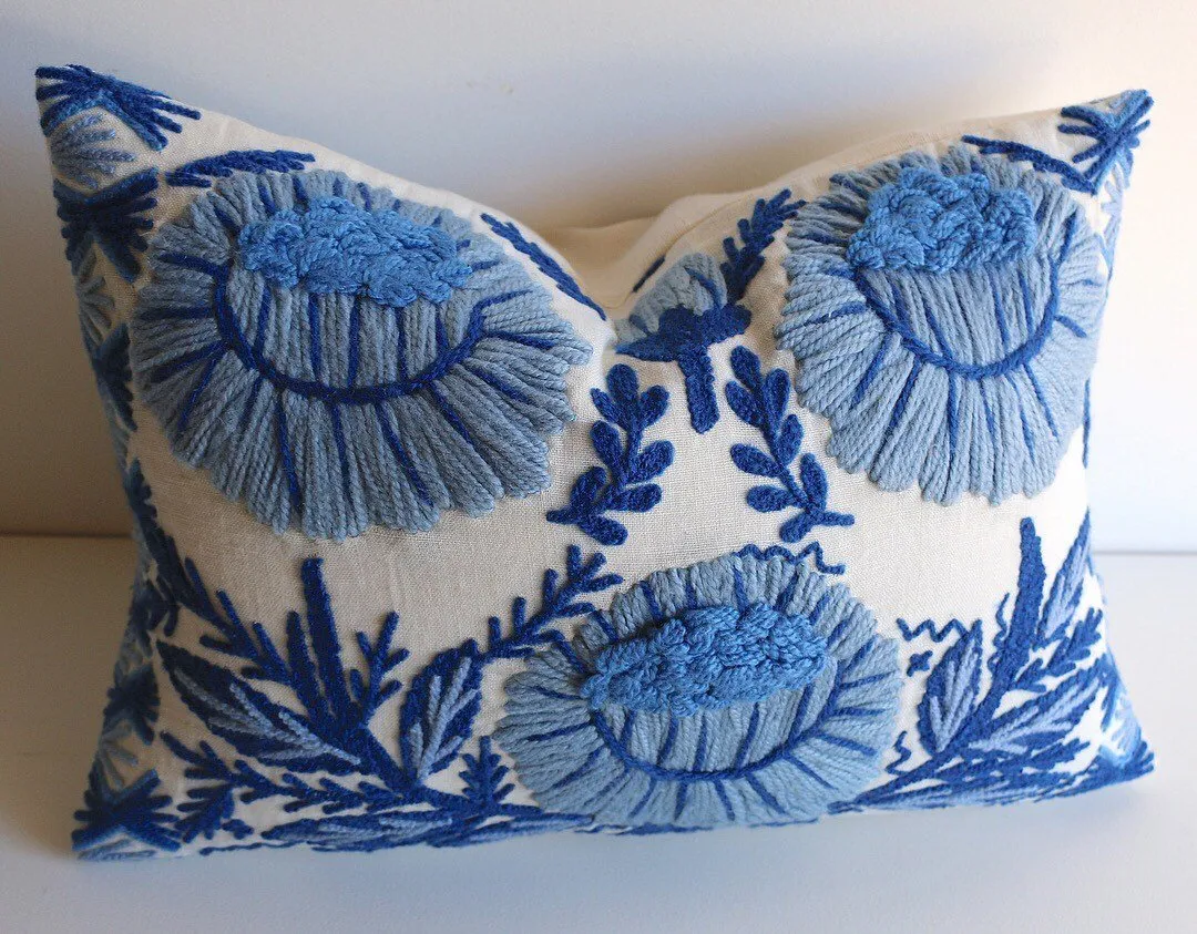 Swedish wool pillow cover / Schumacher pillow cover / Blue and White Pillow cover / Swedish Country Decor