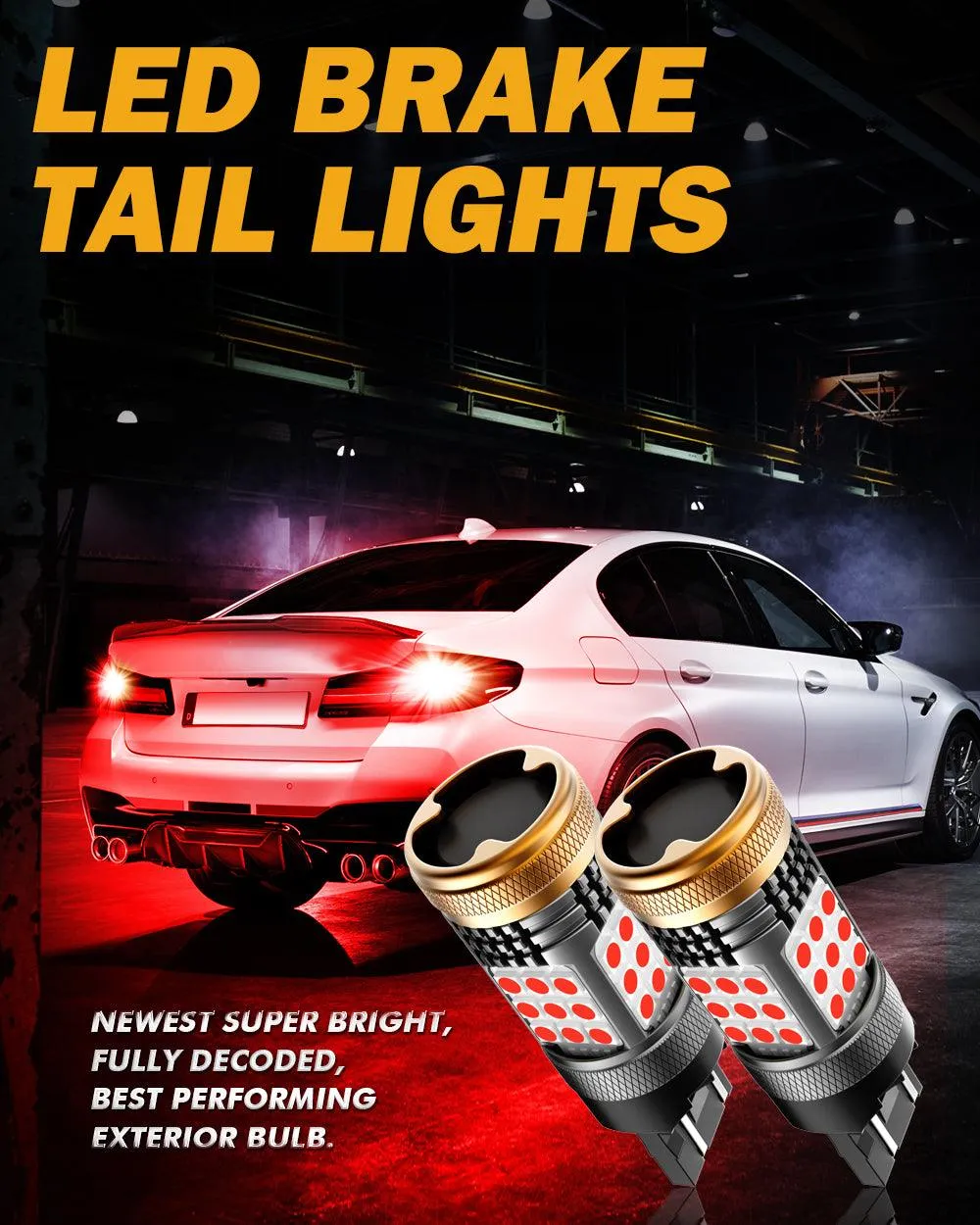 T20 7443 7440 LED Brake/Tail Light Bulbs 56W 600% High Brightness CAN-Bus Error Free Red B21 Series | 2 Bulbs