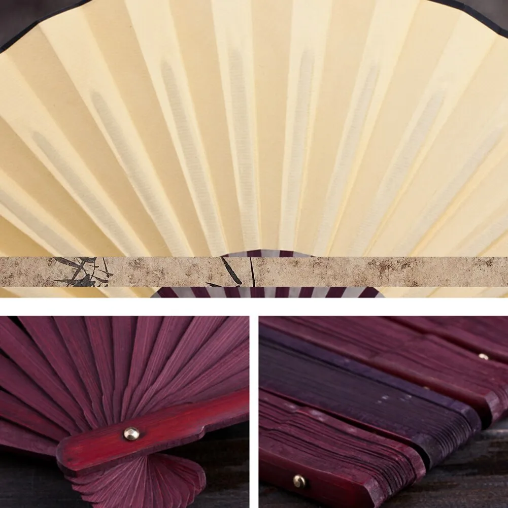 TEEK - 10.6 Inch Silk Cloth Folding Hand Fans