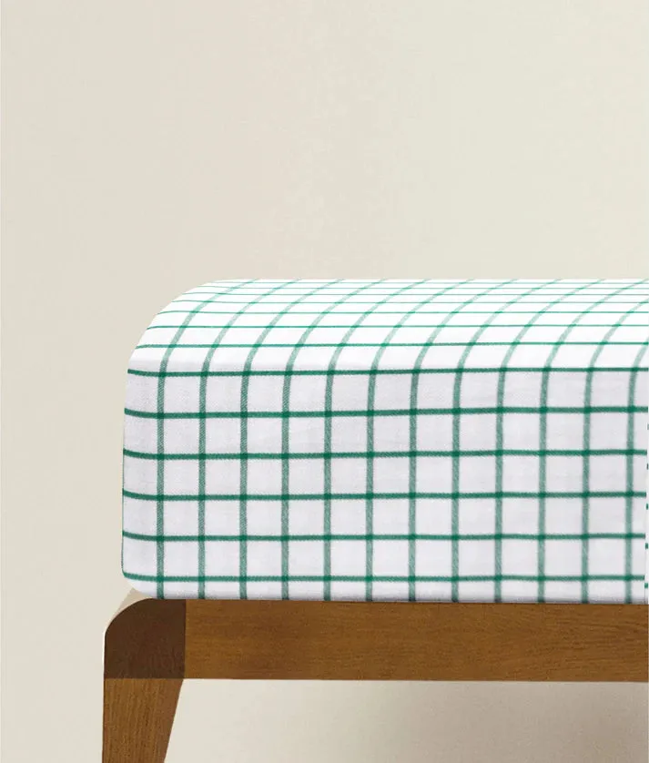 The Baby Atelier 100% Organic Fitted Queen Sheet Green Square