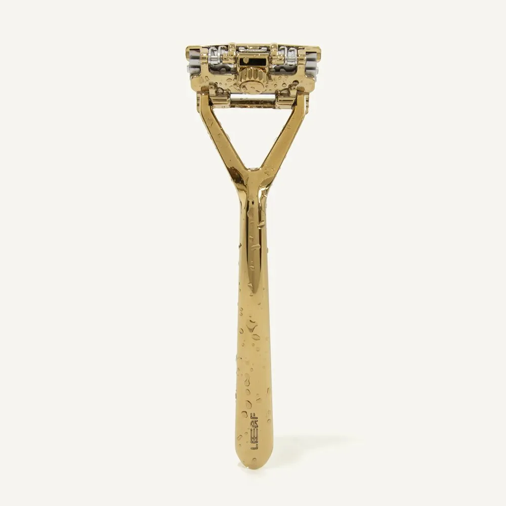 The Leaf Pivoting Head Razor - Gold - Leaf