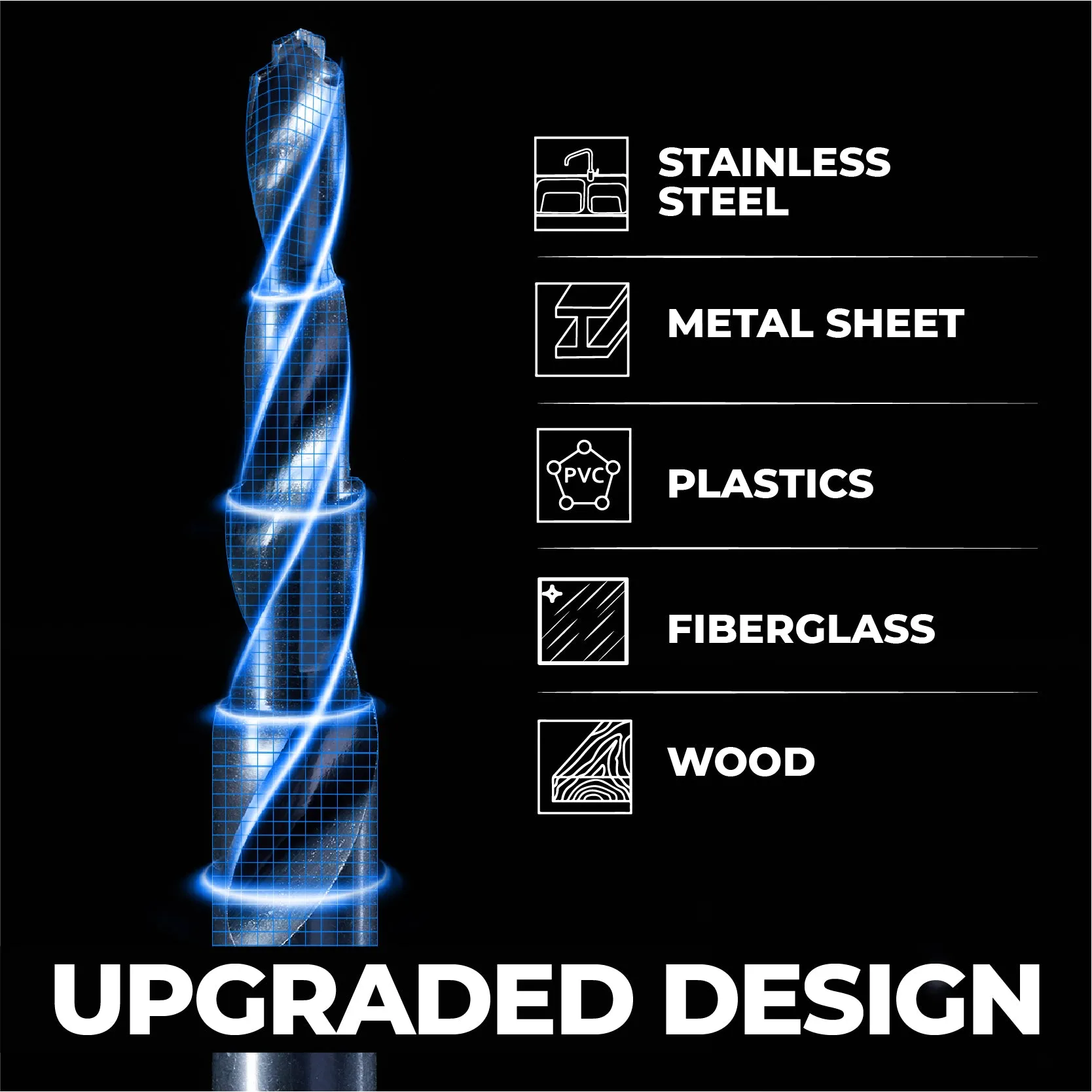 TiAlN Coated Hex Shank Cobalt HSS Four-stage Drill Bits