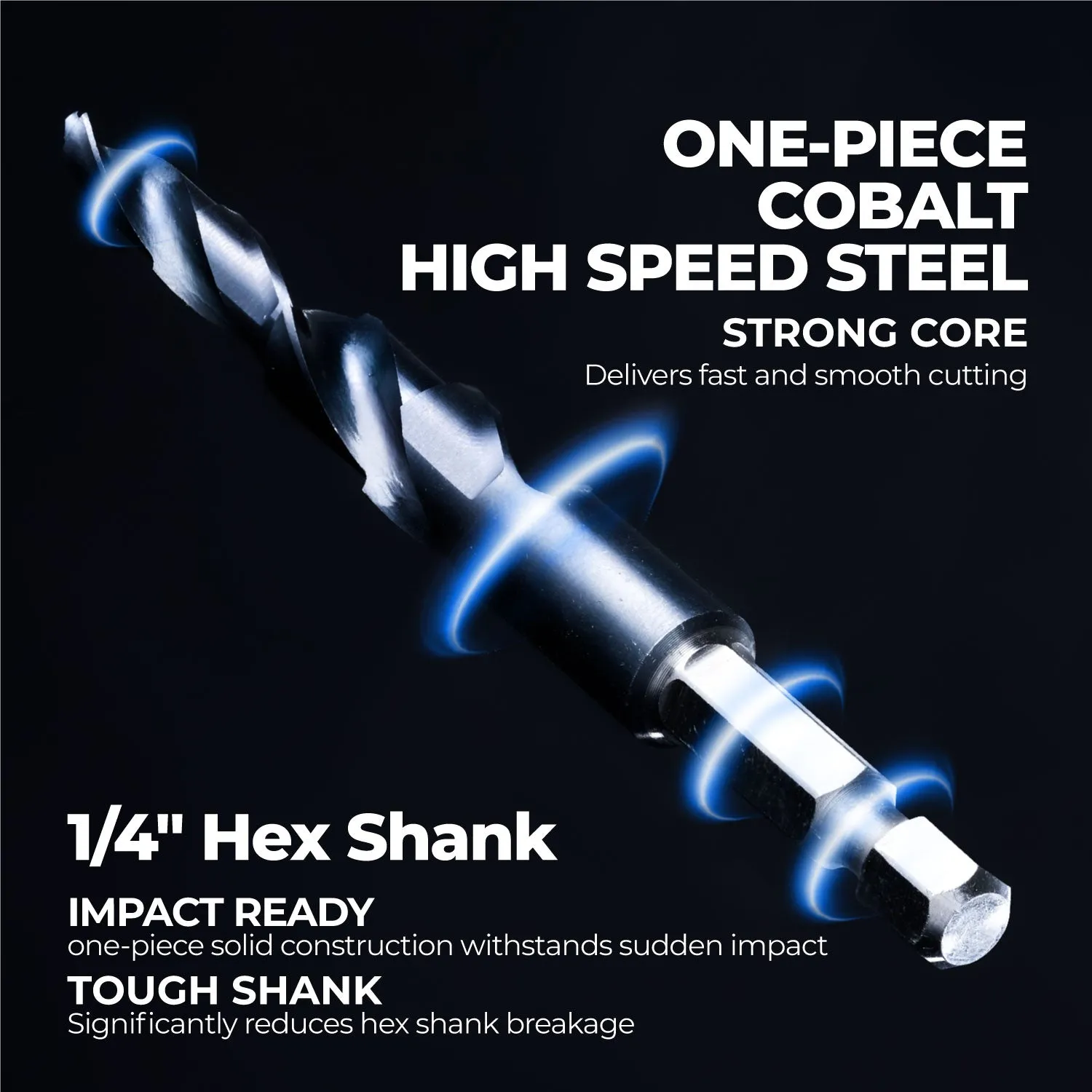 TiAlN Coated Hex Shank Cobalt HSS Four-stage Drill Bits