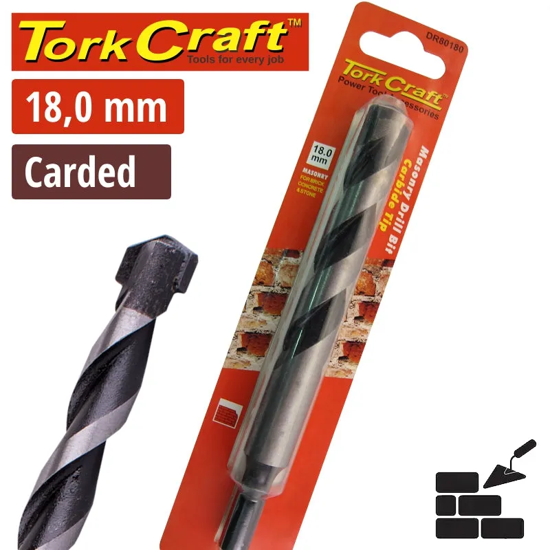 Tork Craft DRill Bit Masonry/Concrete  18mm 1/Card DR80180