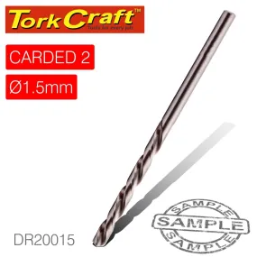 TORK CRAFT DRILL HSS 1.5MM 135DEG 2/CARD INDUSTRIAL BIT DR20015