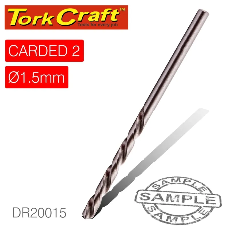 TORK CRAFT DRILL HSS 1.5MM 135DEG 2/CARD INDUSTRIAL BIT DR20015