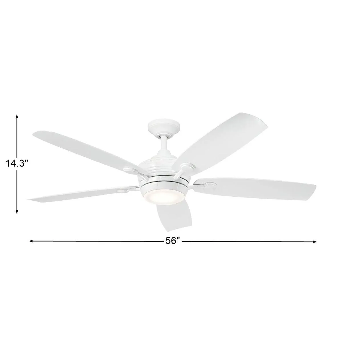 Tranquil Weather  56 Inch White LED Wet Rated Ceiling Fan with Remote