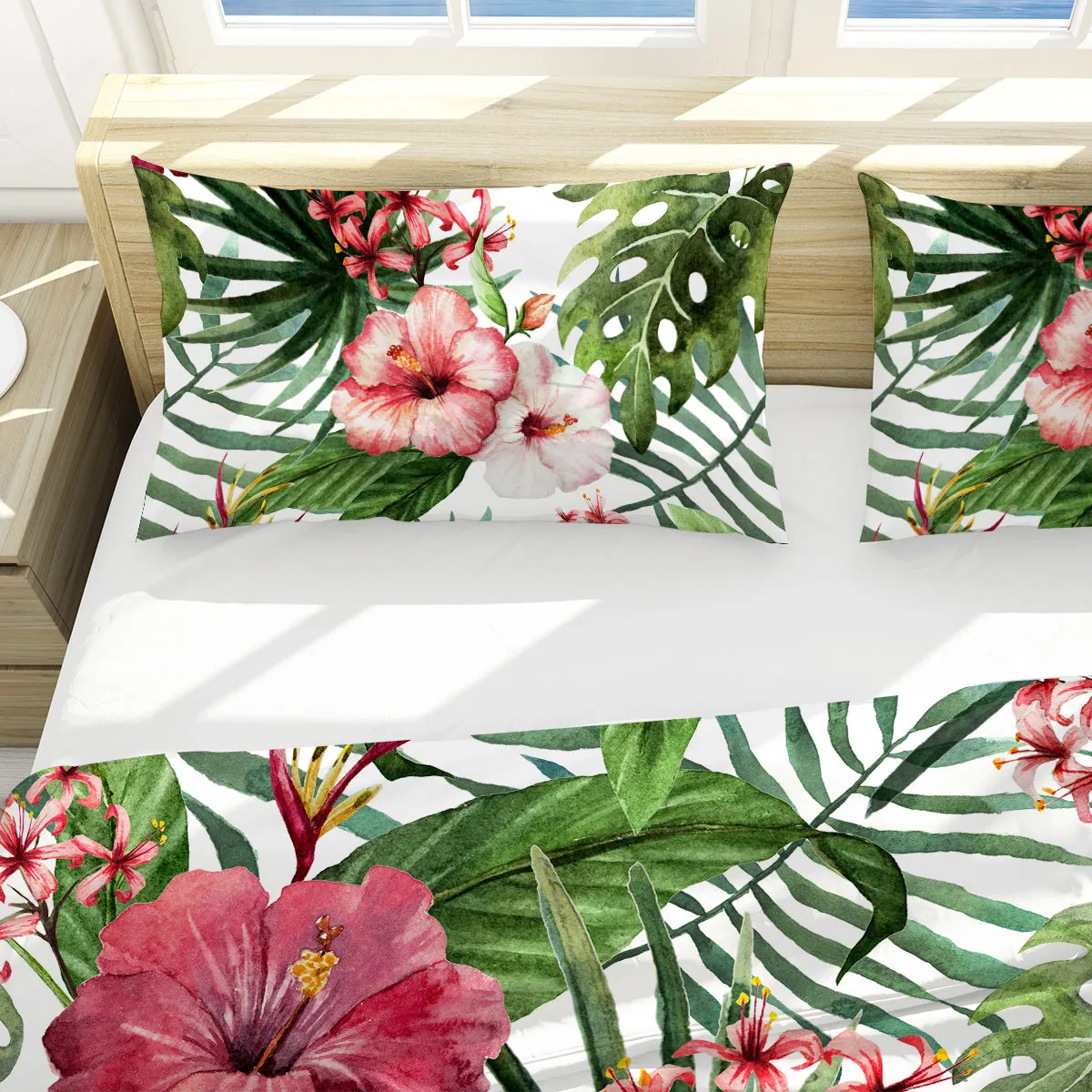 Tropical Hibiscus Reversible Bedcover Set