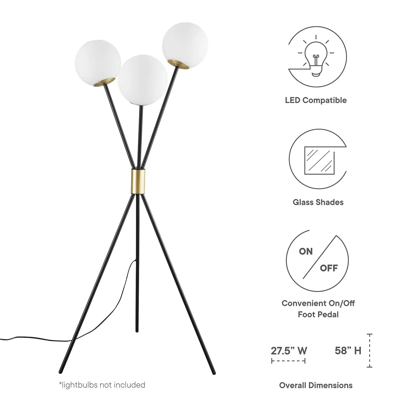 Vera 3-Light Floor Lamp