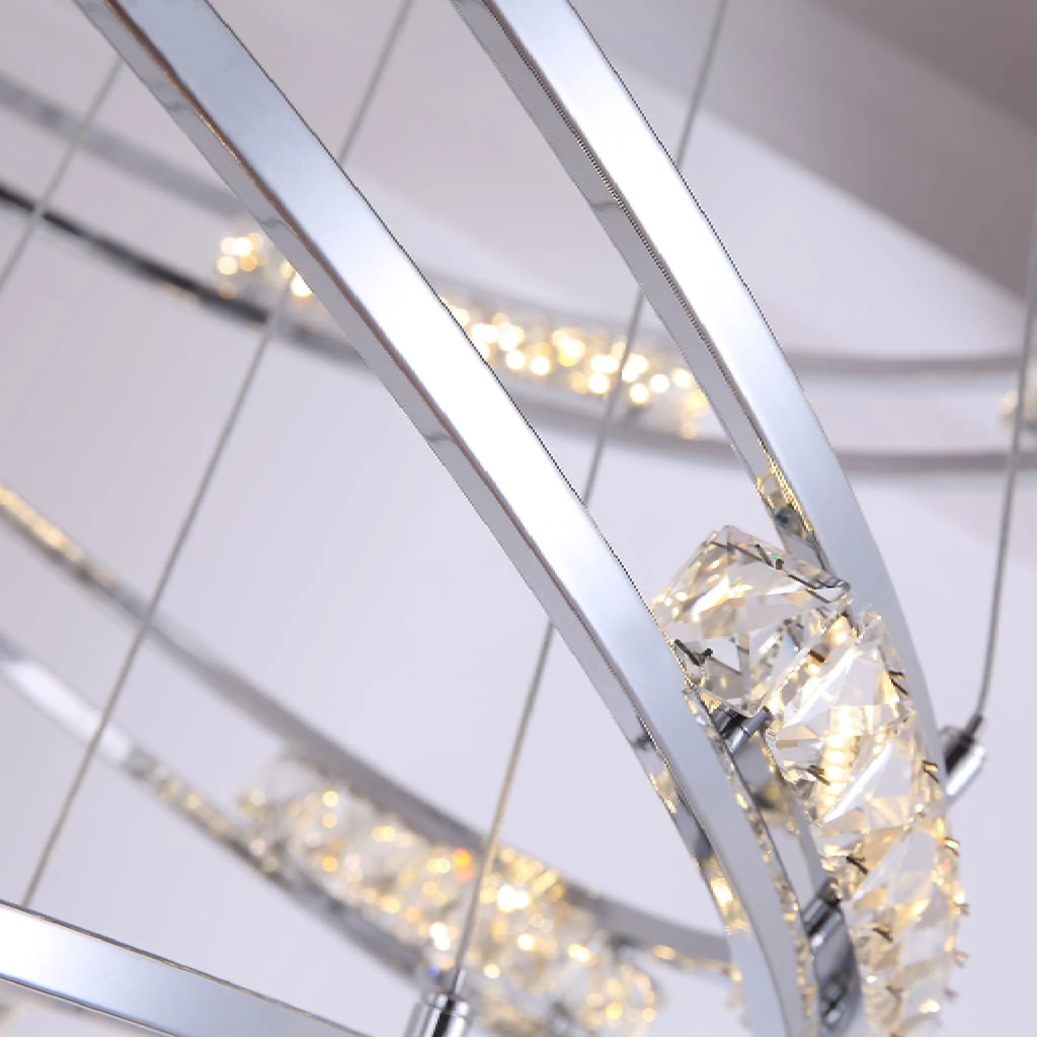 Verbania | Luxury Cascade Crystal Rings LED Chandelier