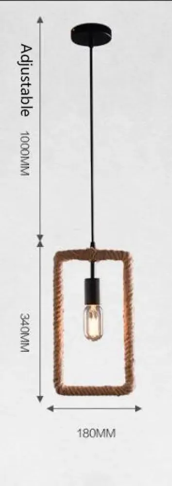 Vintage Iorn Painted Creative Geometric Rope Pendant Lights LED Pendant Lamp For Living Room Bedroom Hallway Kitchen Cafe