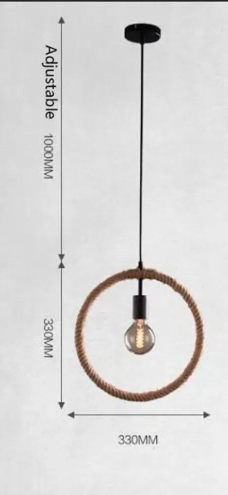 Vintage Iorn Painted Creative Geometric Rope Pendant Lights LED Pendant Lamp For Living Room Bedroom Hallway Kitchen Cafe