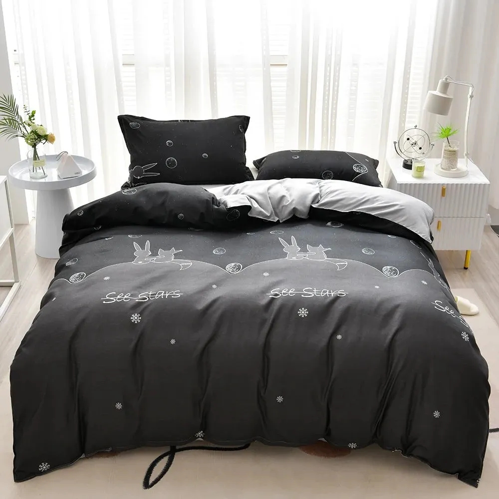 Washed Cotton 4 Piece Bedding Set