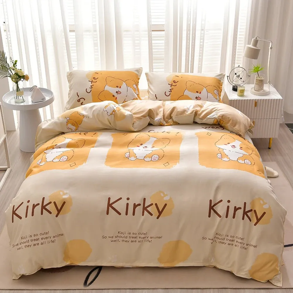 Washed Cotton 4 Piece Bedding Set