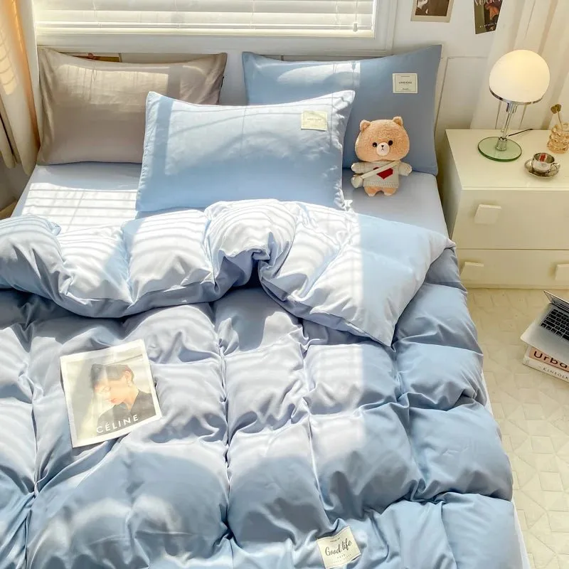 Washed Cotton 4 Piece Bedding Set