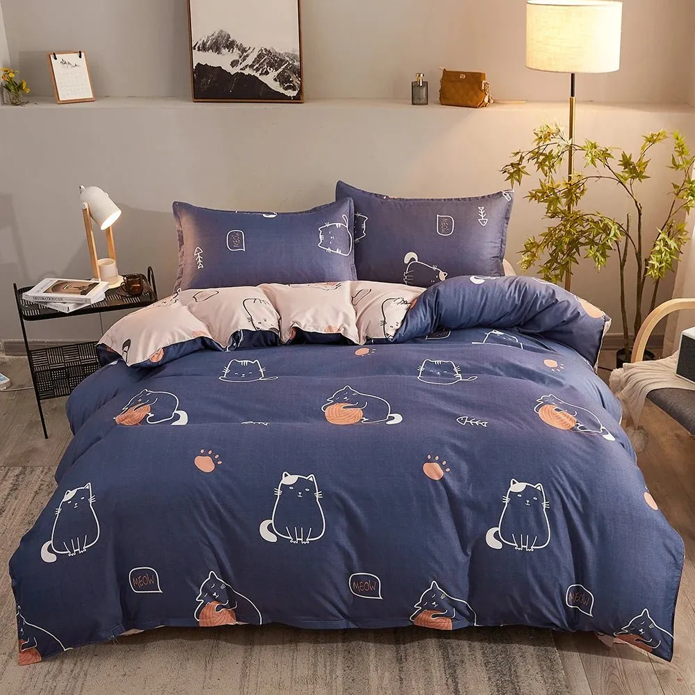 Washed Cotton 4 Piece Bedding Set