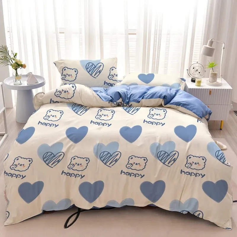 Washed Cotton 4 Piece Bedding Set