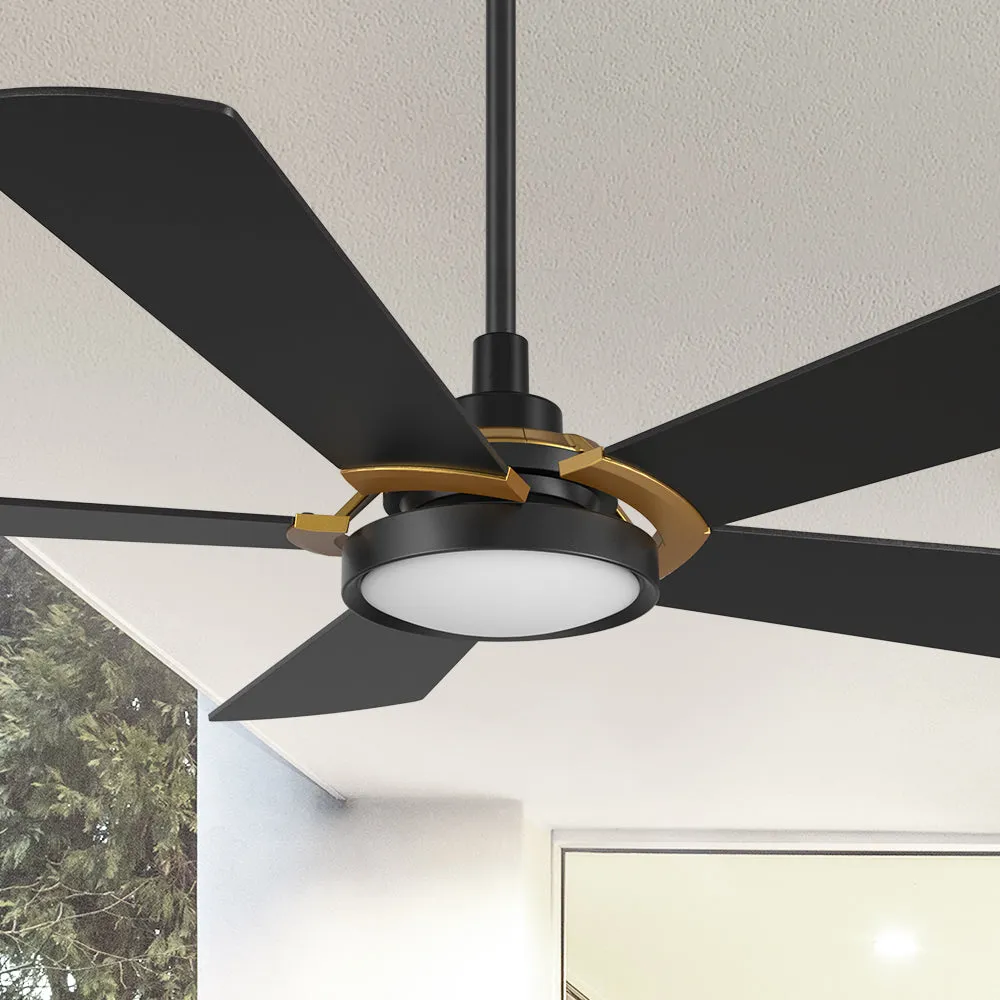 Wilkes Outdoor Smart Ceiling Fan with LED Light and Remote 52"