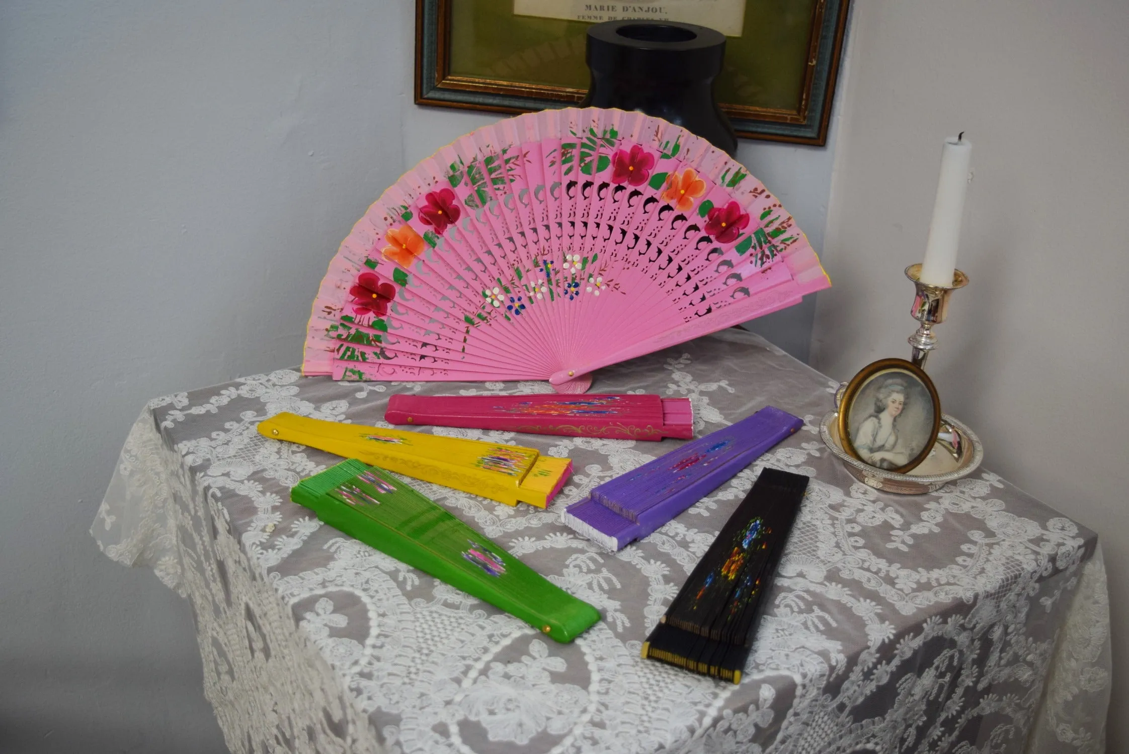 Wooden Hand Fan - White