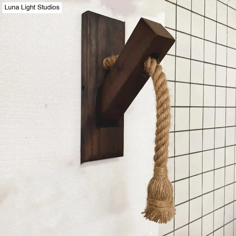 Wooden Wall Lamp: Single Light Bare Bulb Sconce for Bar & Restaurant Lighting