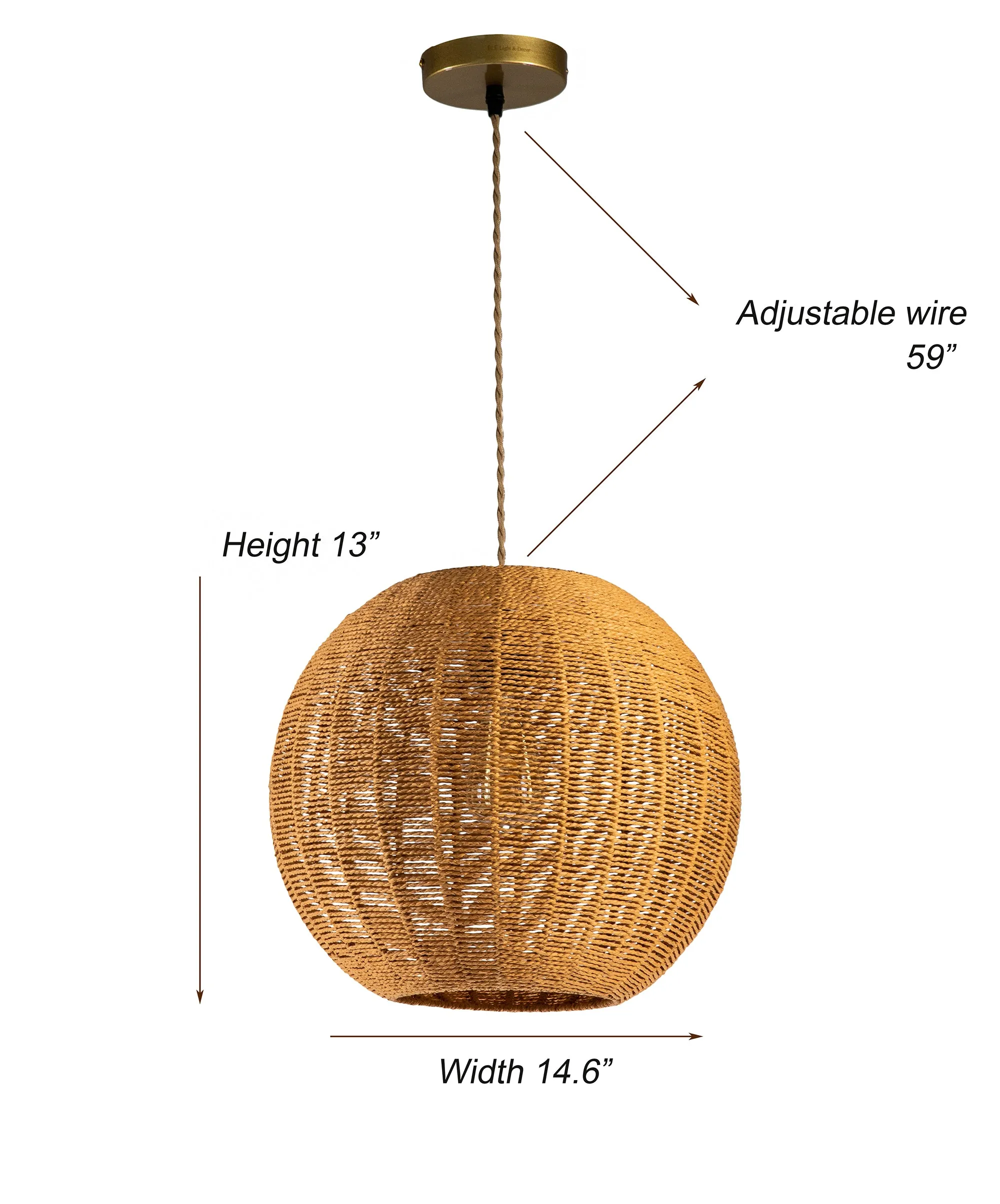 Woven Globe Shape Pendant Light