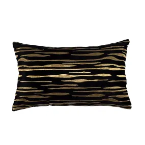 Zara Black Large Rectangle Throw Pillow by Lili Alessandra